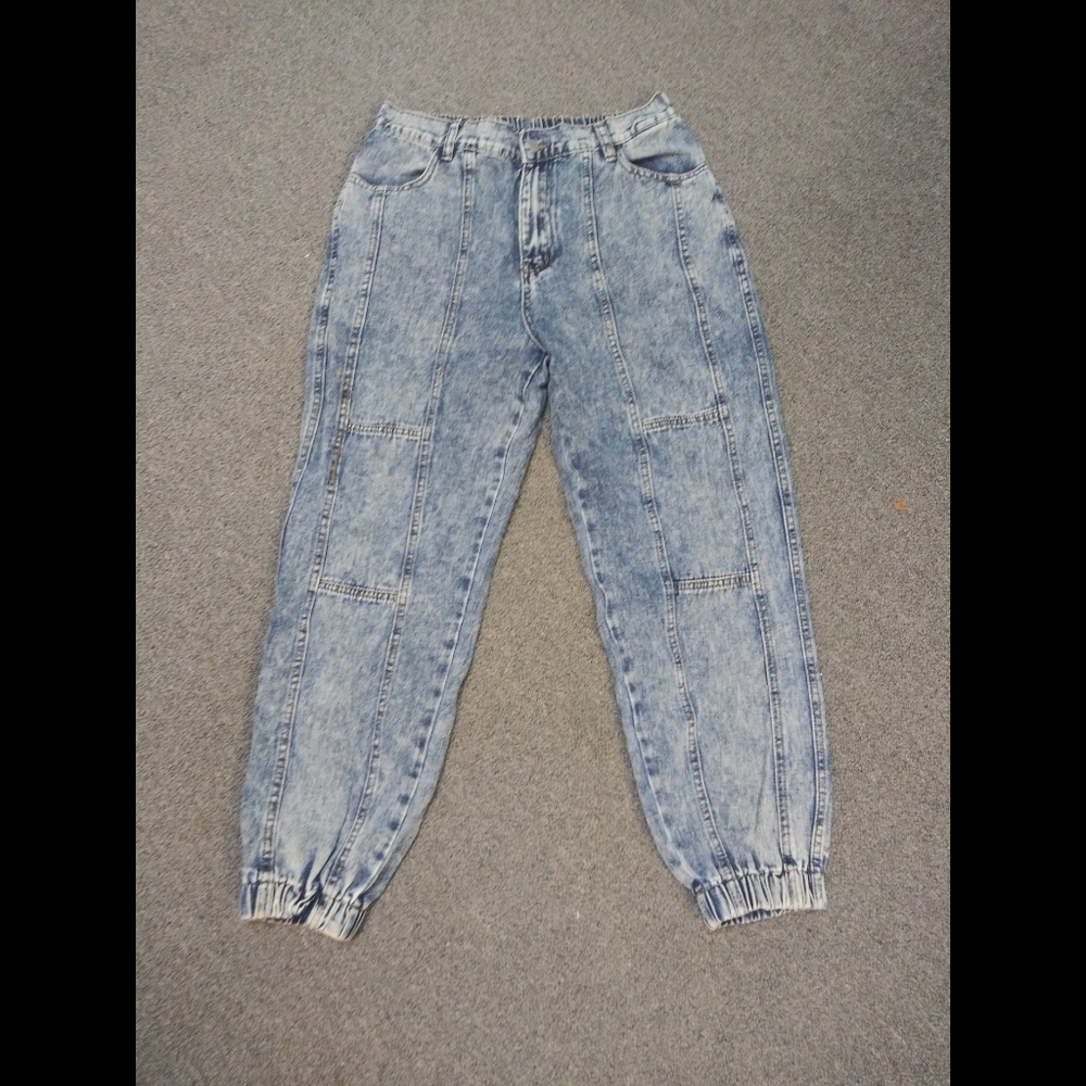 NWT Shein Acid Wash Moto Jean Joggers